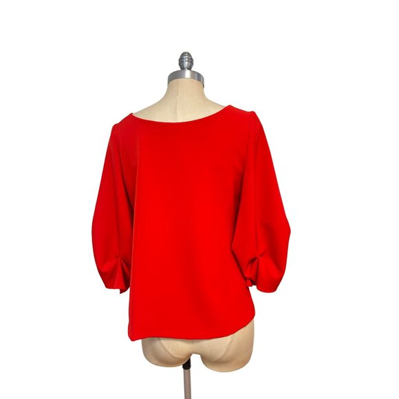 Alberto Makali Pintuck Blouse in Red Medium - Picture 3 of 5
